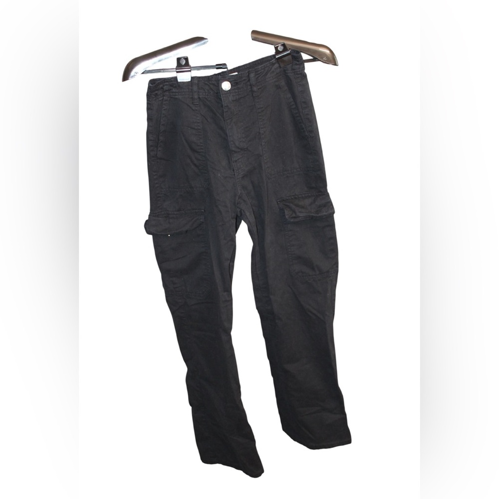 Zara Black Cargo Pants Size 4 EUR 36 Wide Leg Utility